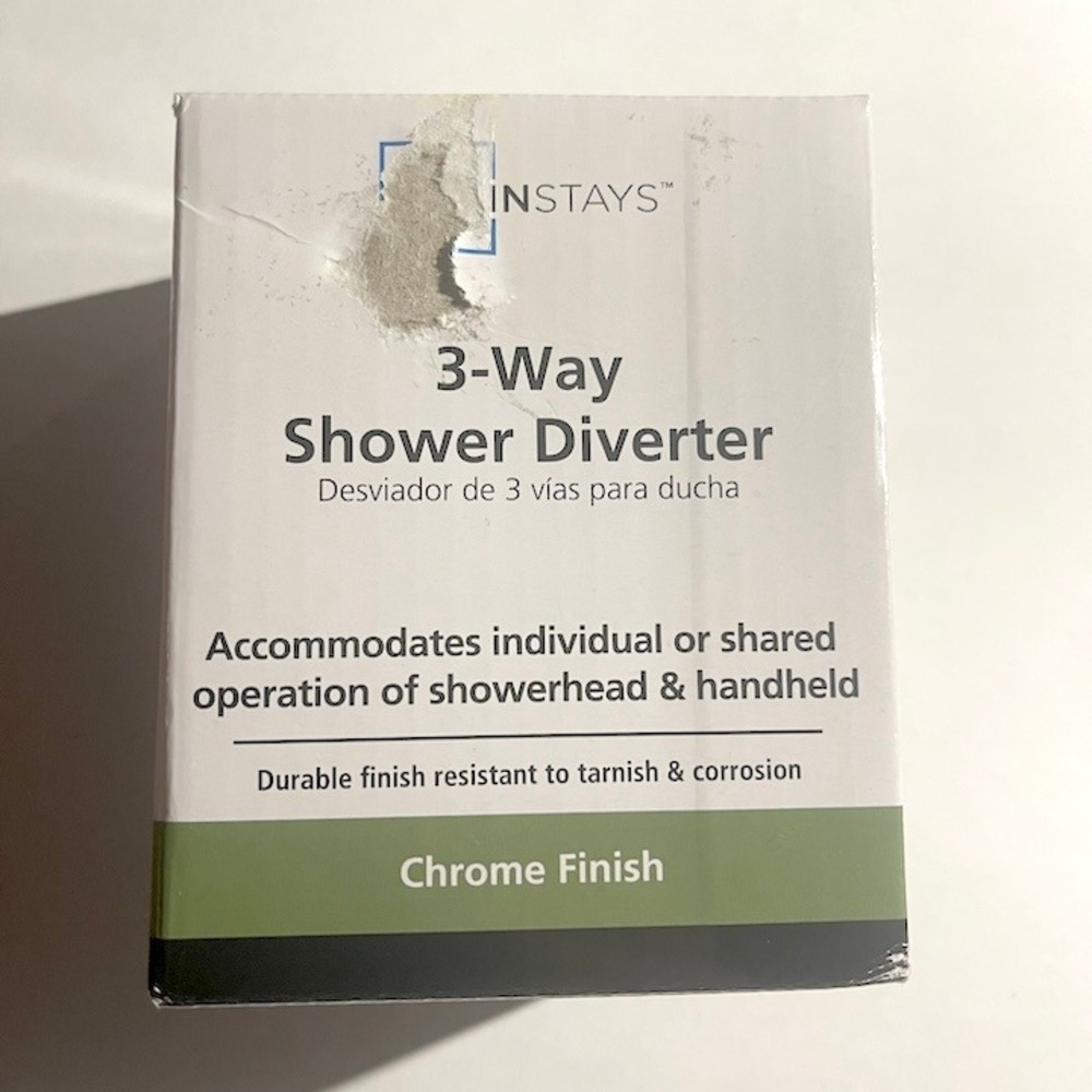 Mainstays 3 Way Shower Diverter Valve Chrome Finish for Showerhead Handheld